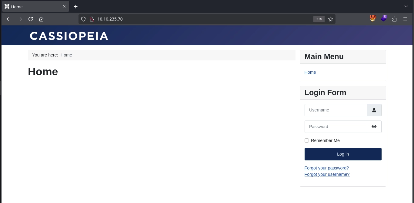 Login form on main page